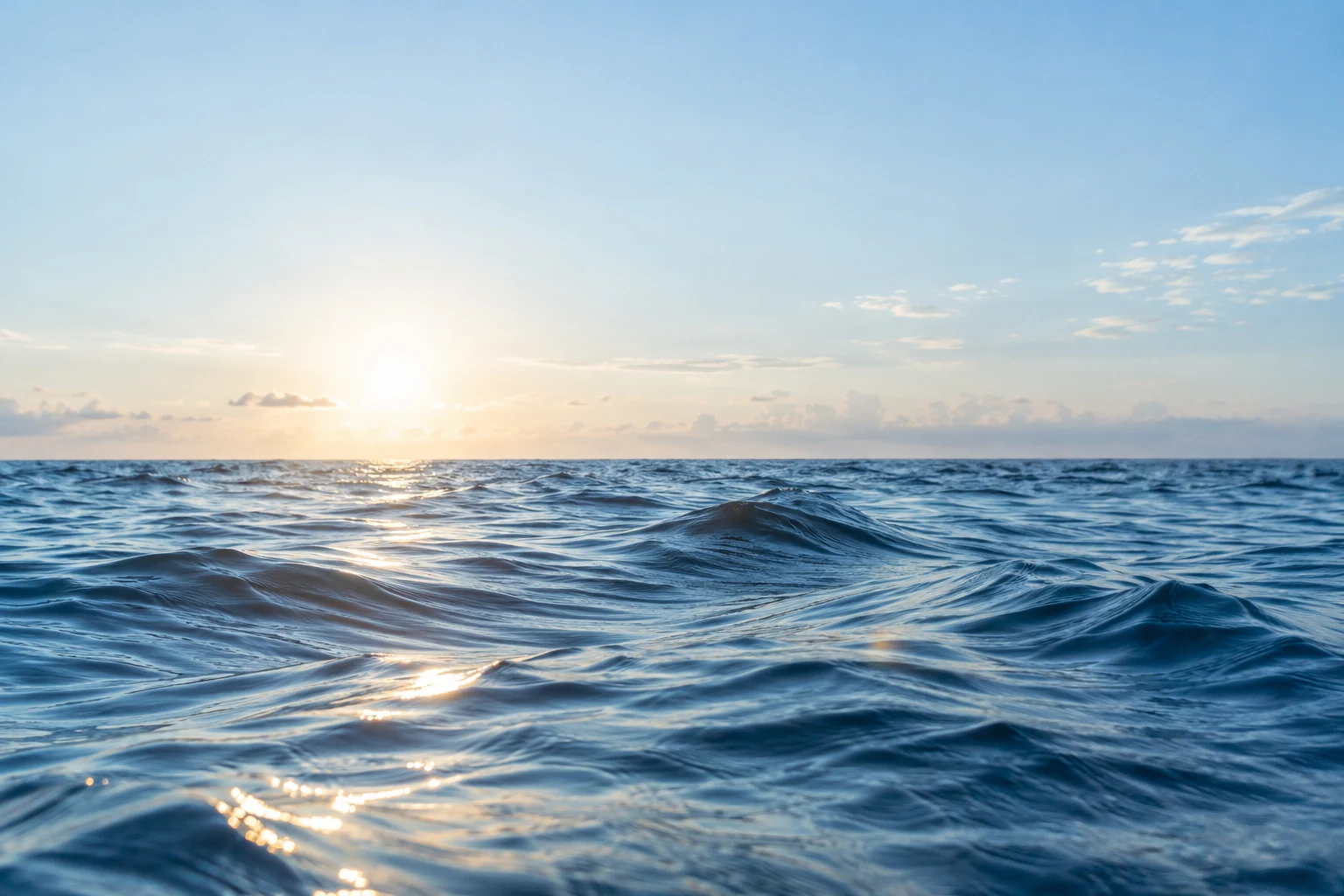 Gentle rolling waves on the open ocean