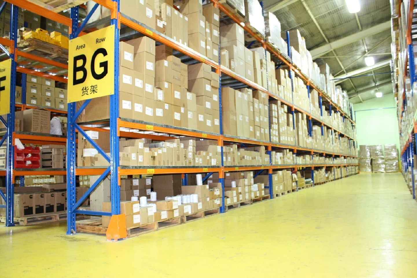 INNEOVA warehouse with racked parts and services