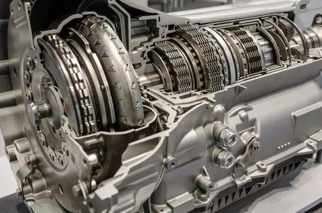 Cutaway showing transmission internal components