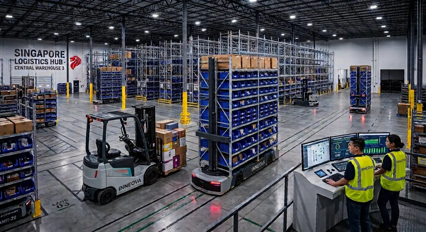 Autonomous mobile racking in a logistics hub