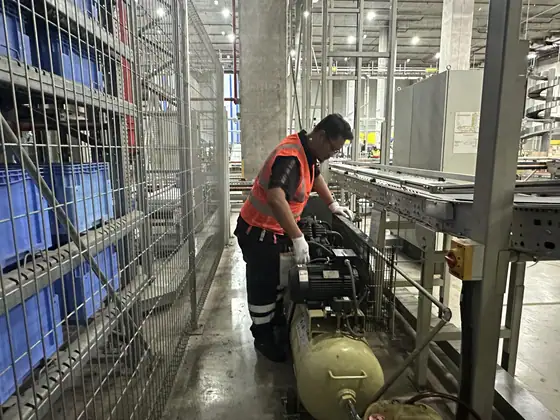 Field service on an air compressor