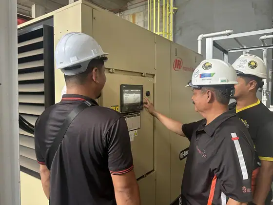 Field service on an air compressor