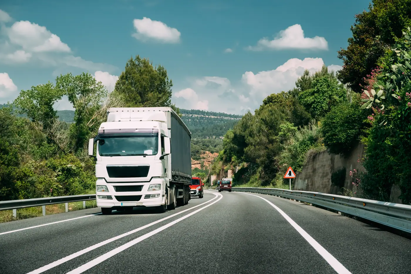 Commercial vehicles on the road