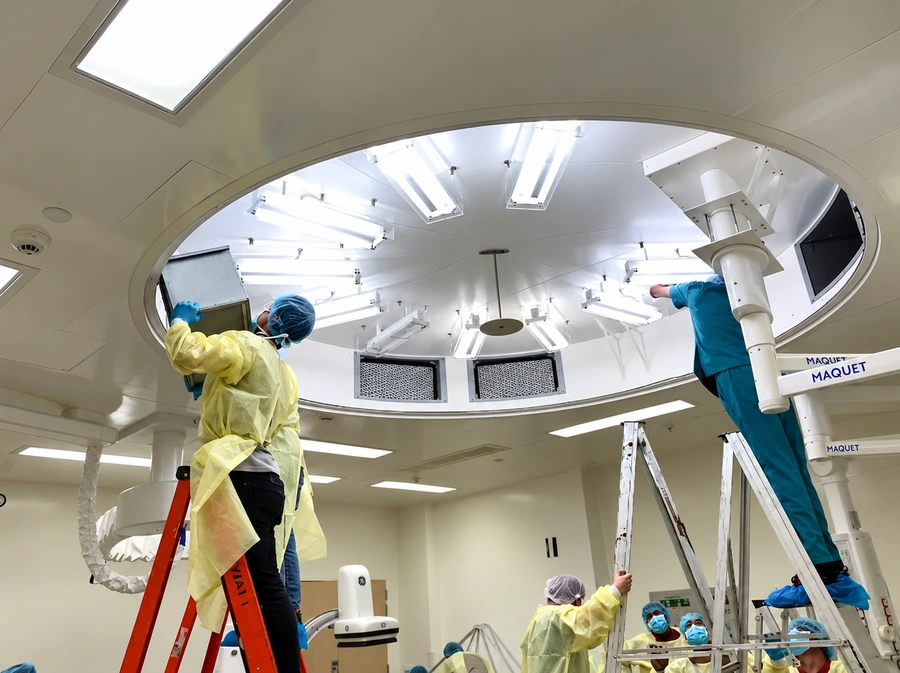 Clean air and air filtration service in a controlled environment